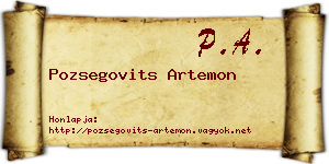 Pozsegovits Artemon névjegykártya